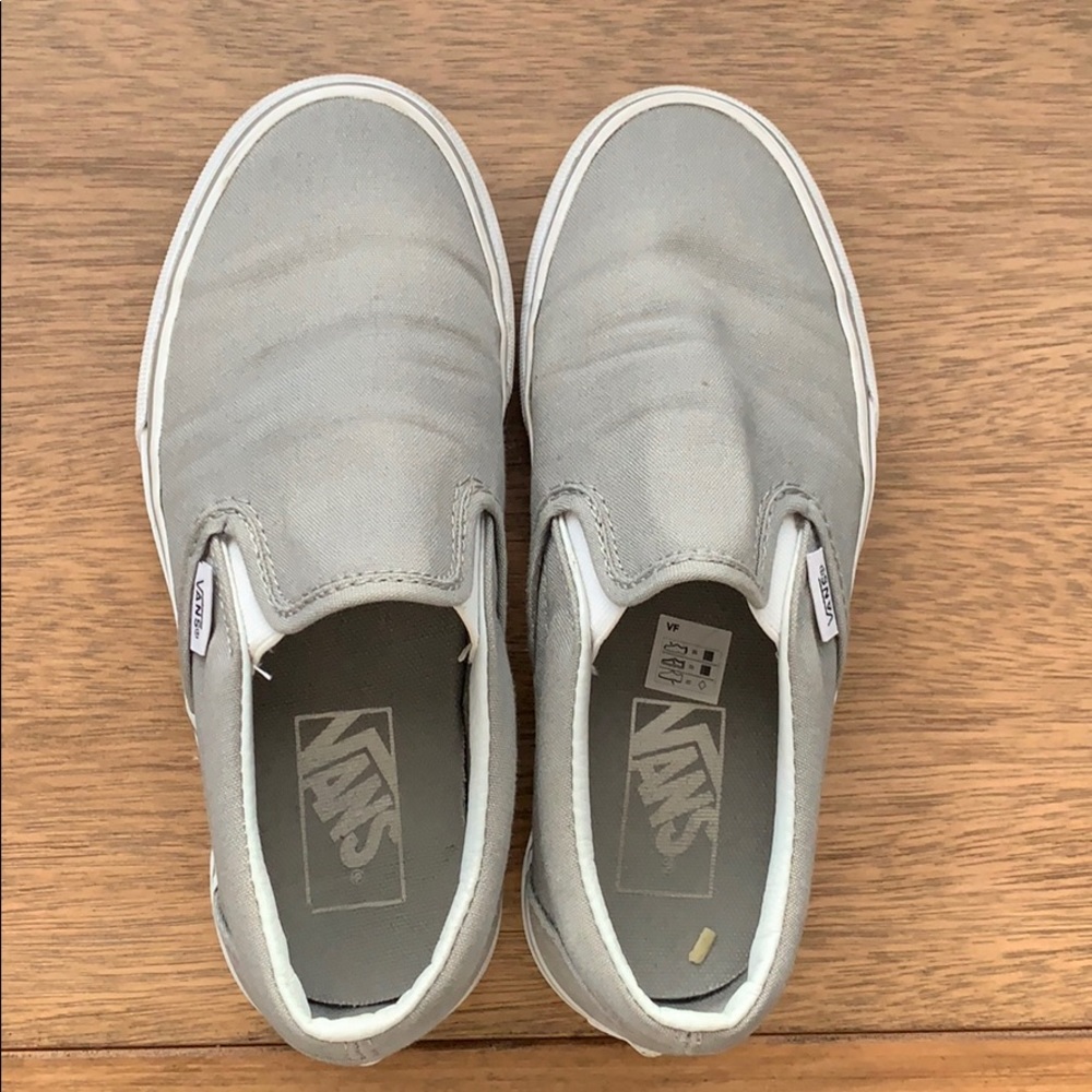 Gray vans slip ons